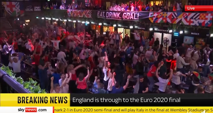 Sky News: Euro 2020: England through to first final since 1966 after beating Denmark 2-1 in extra time